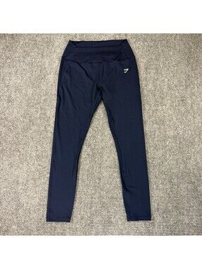 Gymshark Women's High-Waisted Power Regular Leggings Navy Blue Size Large